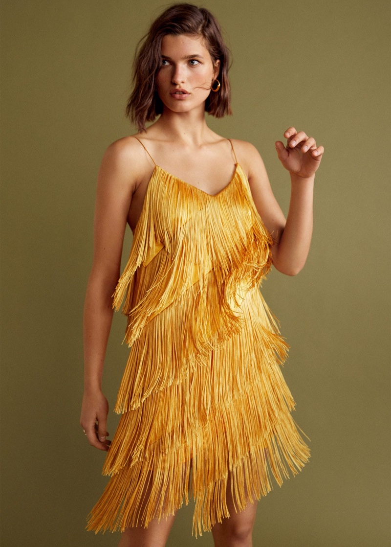 Mango Gala Collection Fringe Dress