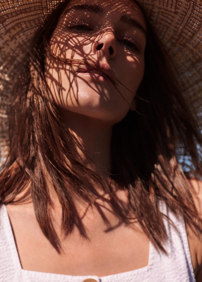 Mango features wide-brimmed hats in Summer Romance 2019 lookbook