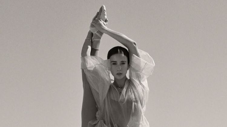 Maria Pedraza poses in ballet inspired Dior look with Bulgari jewelry