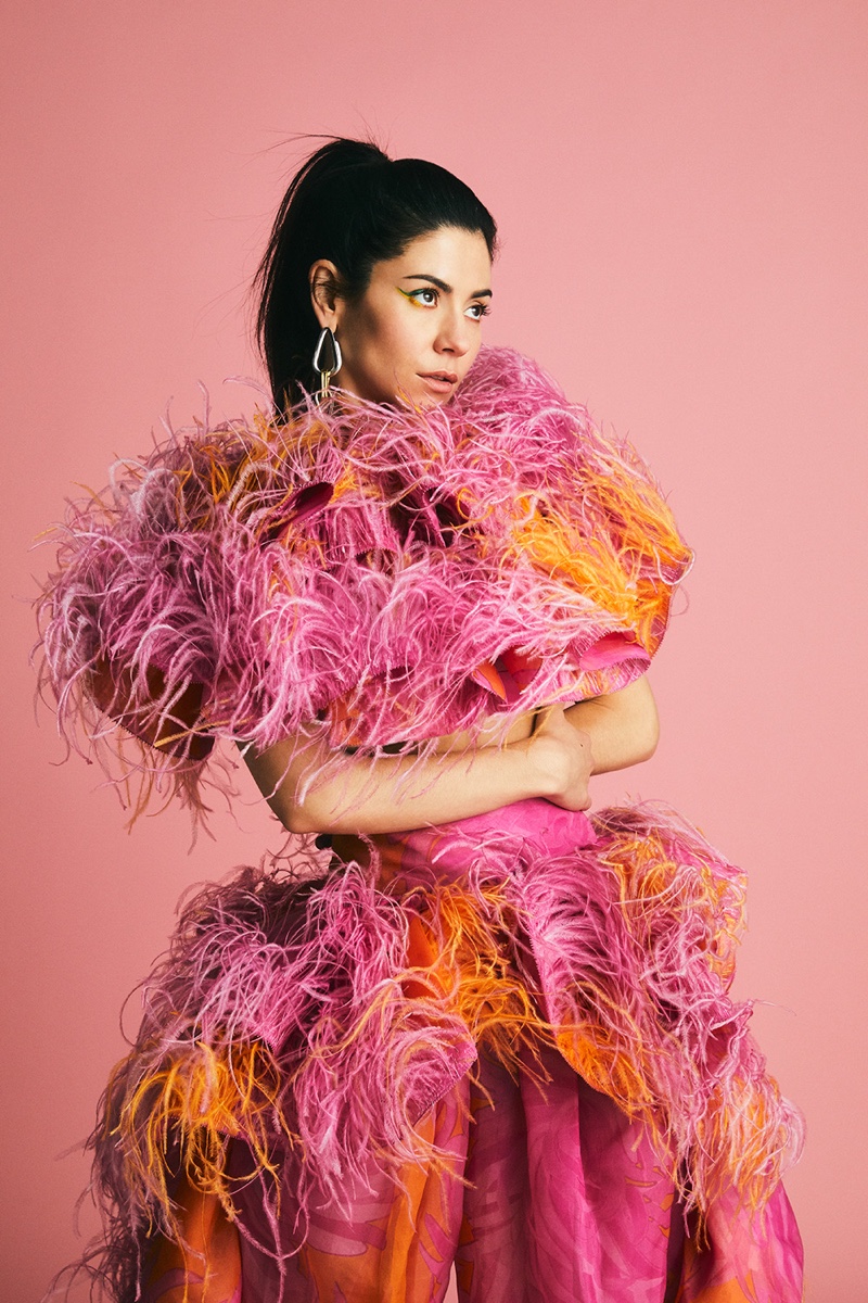 Singer Marina Diamandis wears colorful Marc Jacobs look