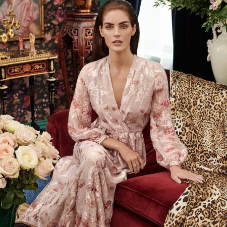 Hilary Rhoda Wears Head to Toe Florals for Max Mara Dressed in pink, Hilary Rhoda wears Max Mara special occasion collection
