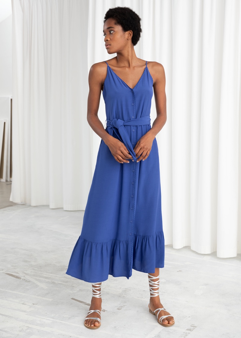 & Other Stories Belted Button Up Midi Dress $99
