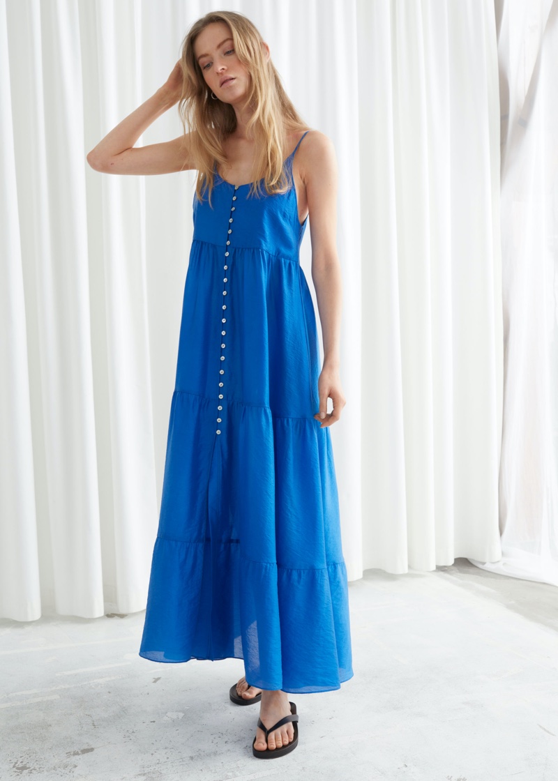 & Other Stories Buttoned Maxi Strap Dress $129