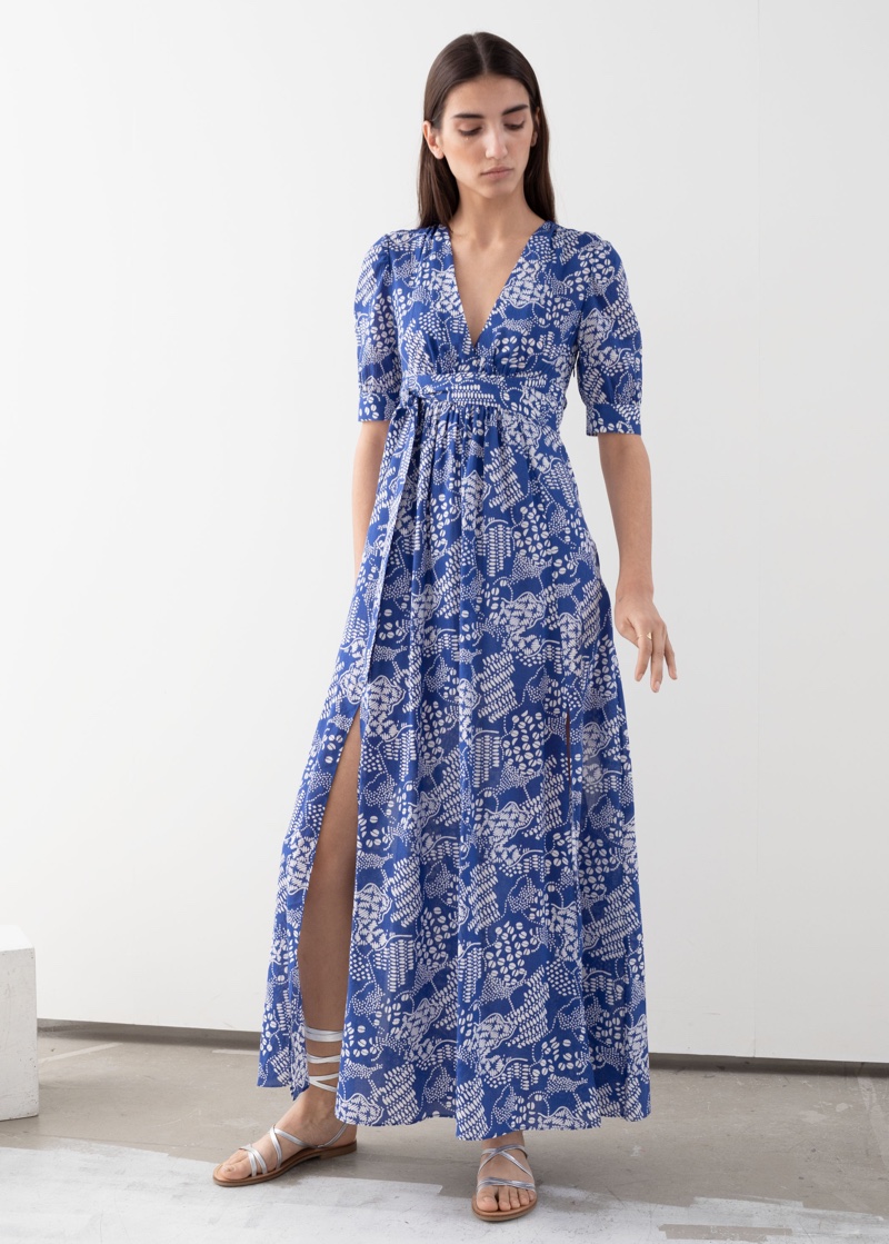 & Other Stories Cotton Blend Coffee Bean Maxi Dress $129