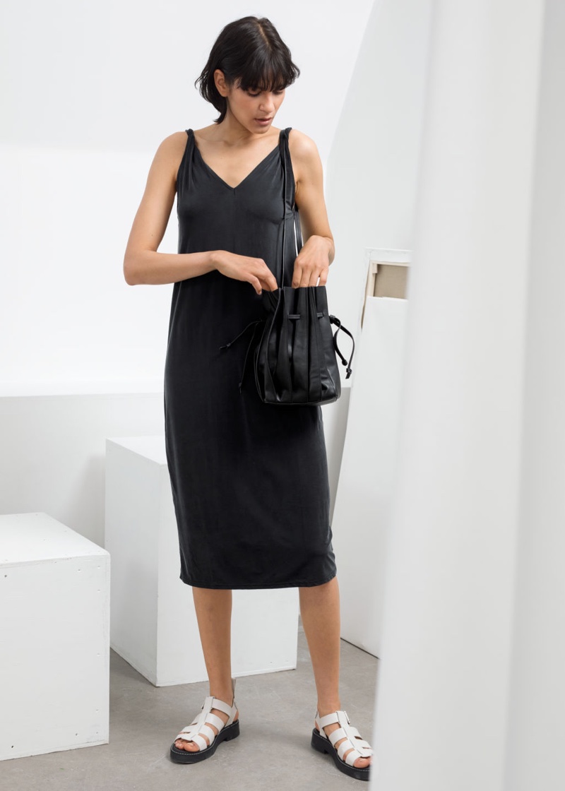 & Other Stories Cupro Blend Midi Dress $82