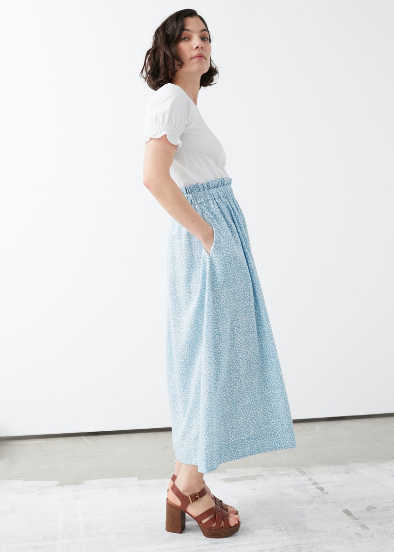 & Other Stories Frilled Midi Skirt $79