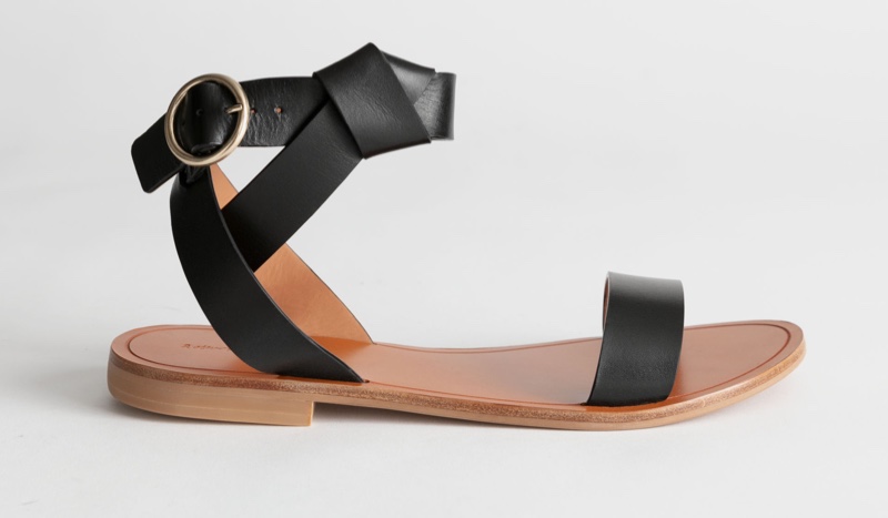 & Other Stories Knotted Leather Criss Cross Sandals $99