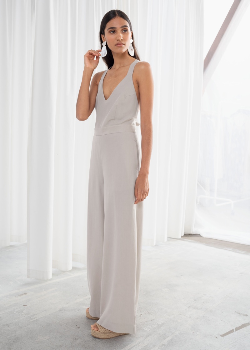 & Other Stories Lyocell Criss Cross Back Jumpsuit $129