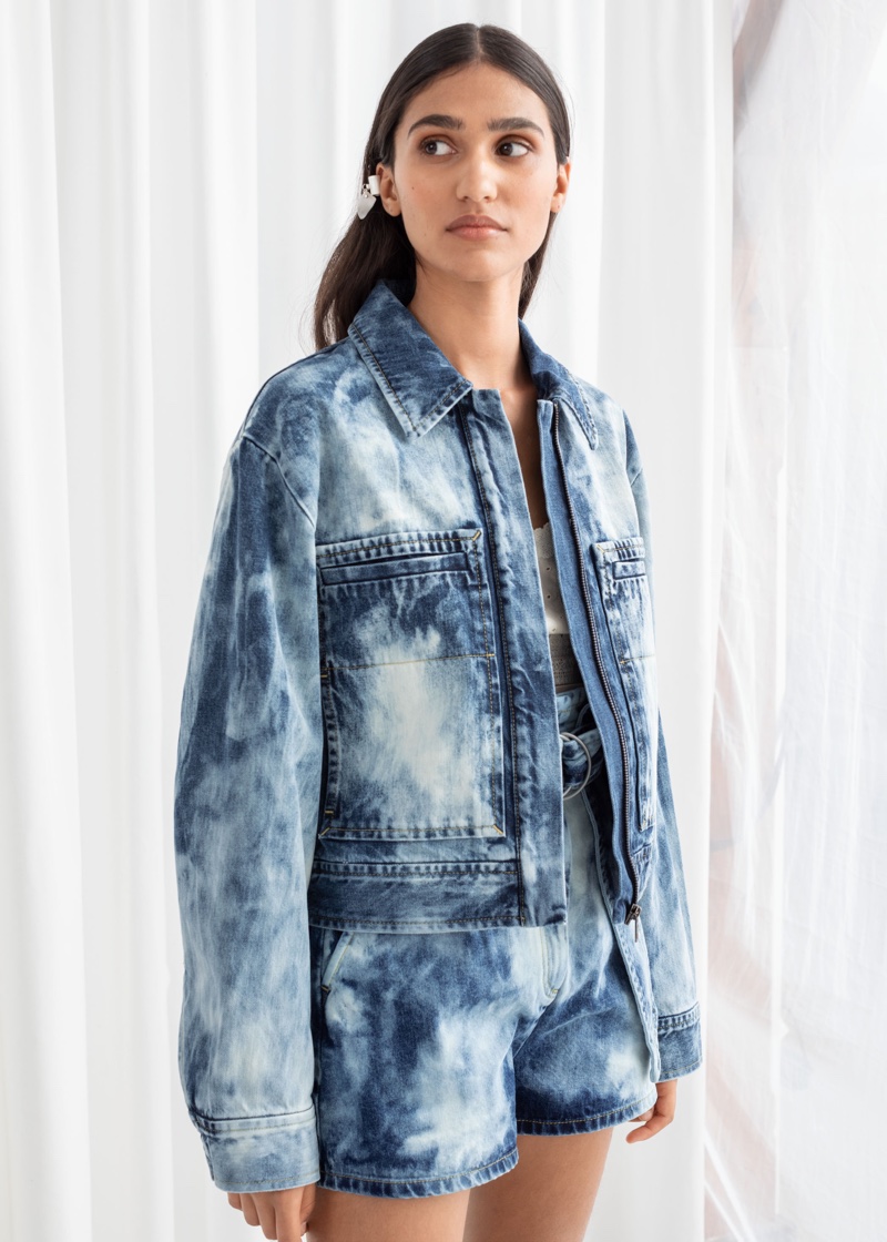 & Other Stories Tie Dye Organic Cotton Denim Jacket $99