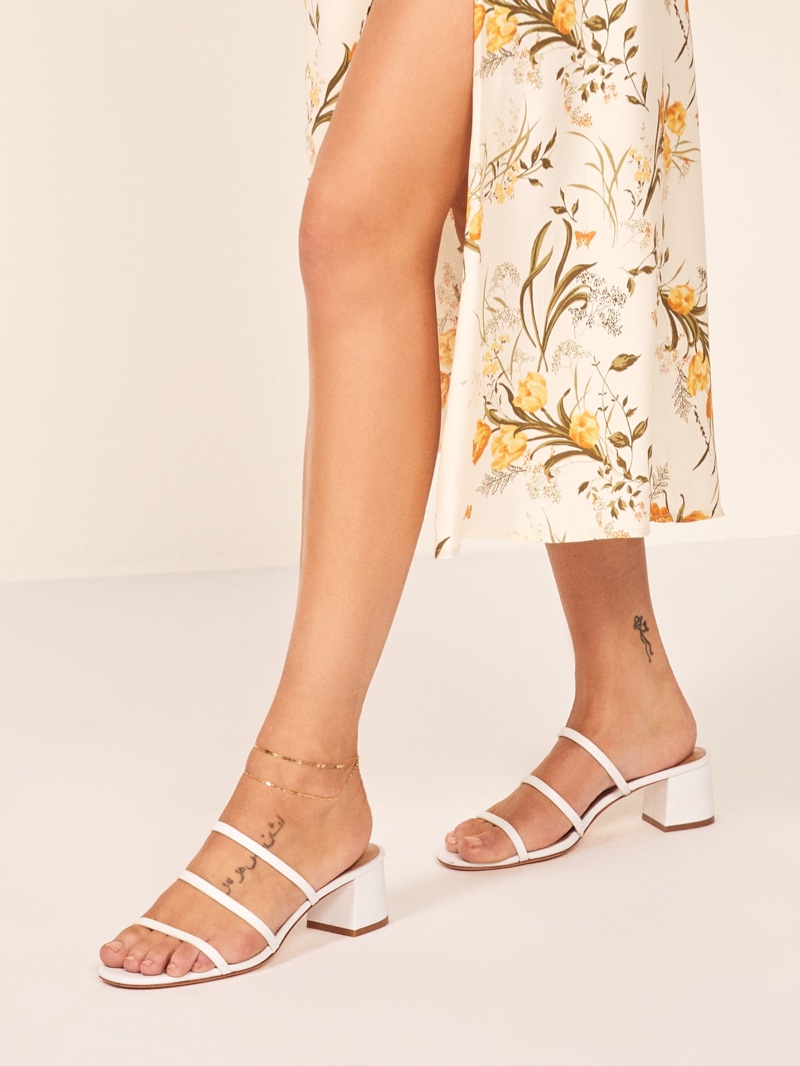 Reformation Menage Sandal in White $198