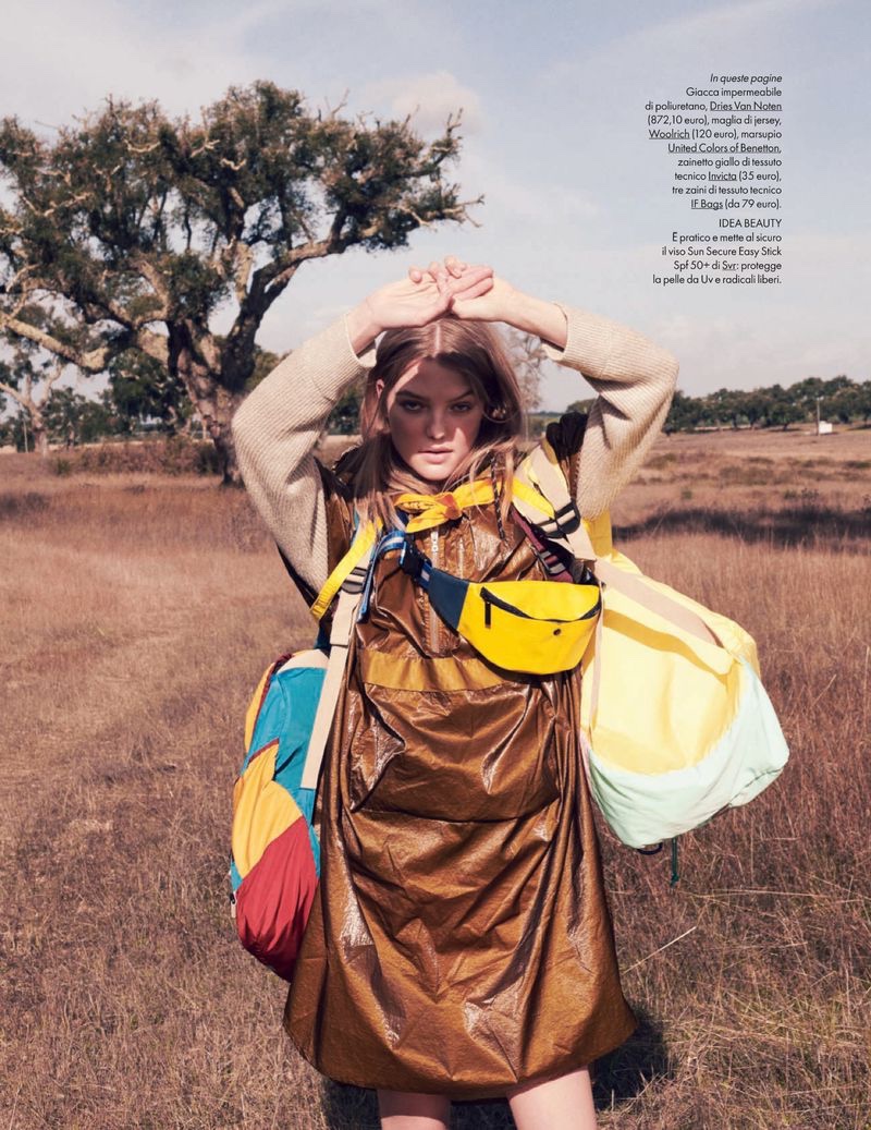 Roos Abels Goes Glamping in Outdoor Looks for ELLE Italy