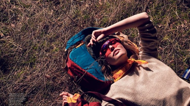 Roos Abels Goes Glamping in Outdoor Looks for ELLE Italy