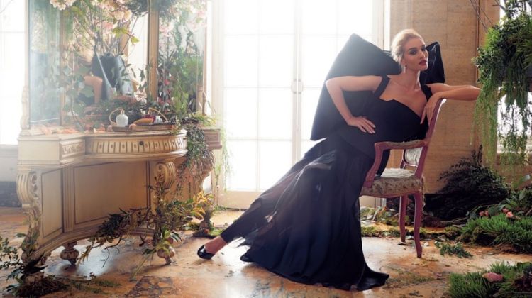 Rosie Huntington-Whiteley Models Luxe Looks for Harper's Bazaar UK