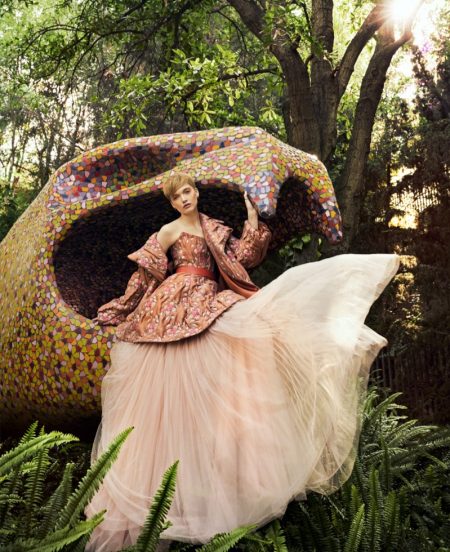 Ruth Bell Poses in Dramatic Floral Fashion for Harper's Bazaar Ruth Bell Poses in Dramatic Floral Fashion for Harper's Bazaar