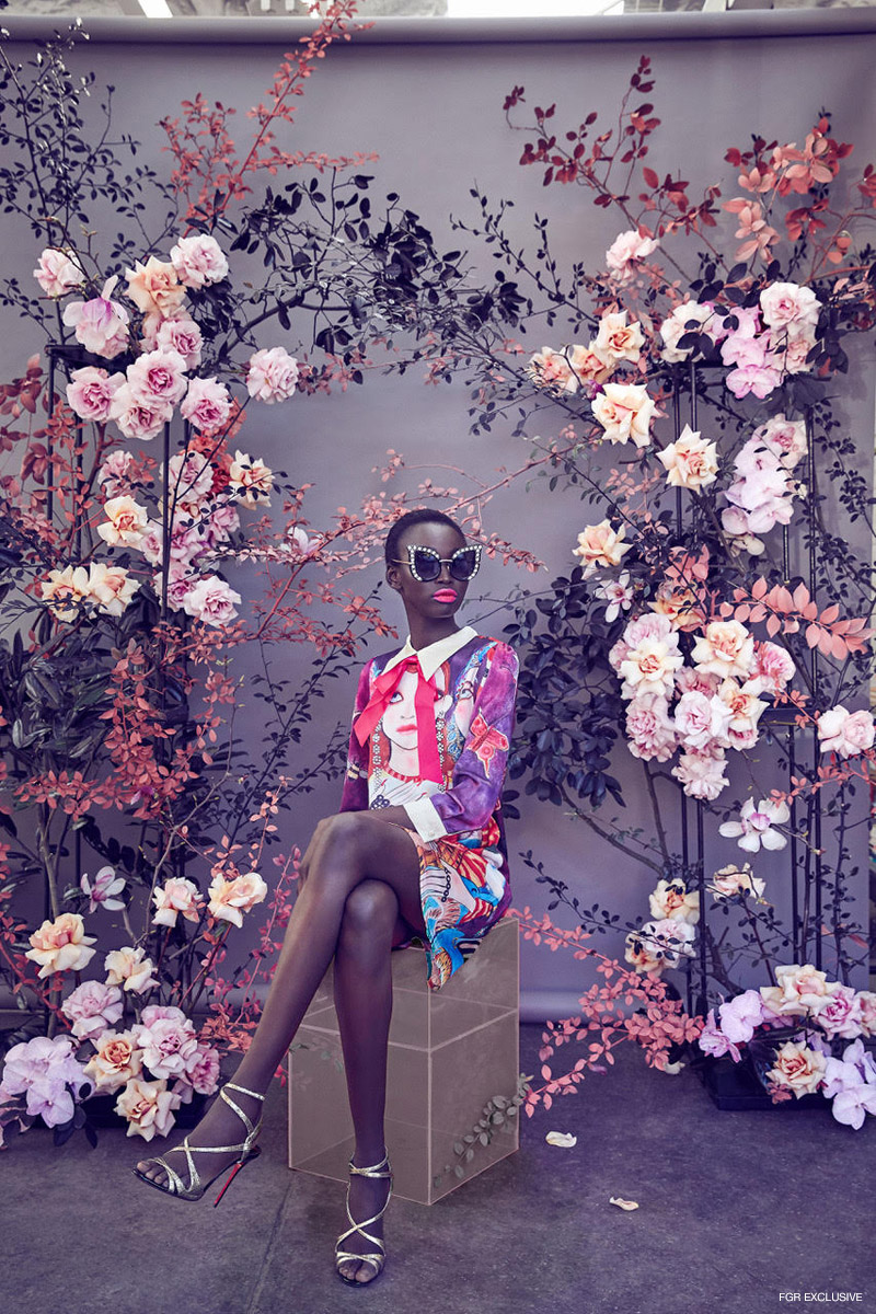 Dress Gucci, Shoes Christian Louboutin and Sunglasses stylist's own. Photo: Sam Bisso