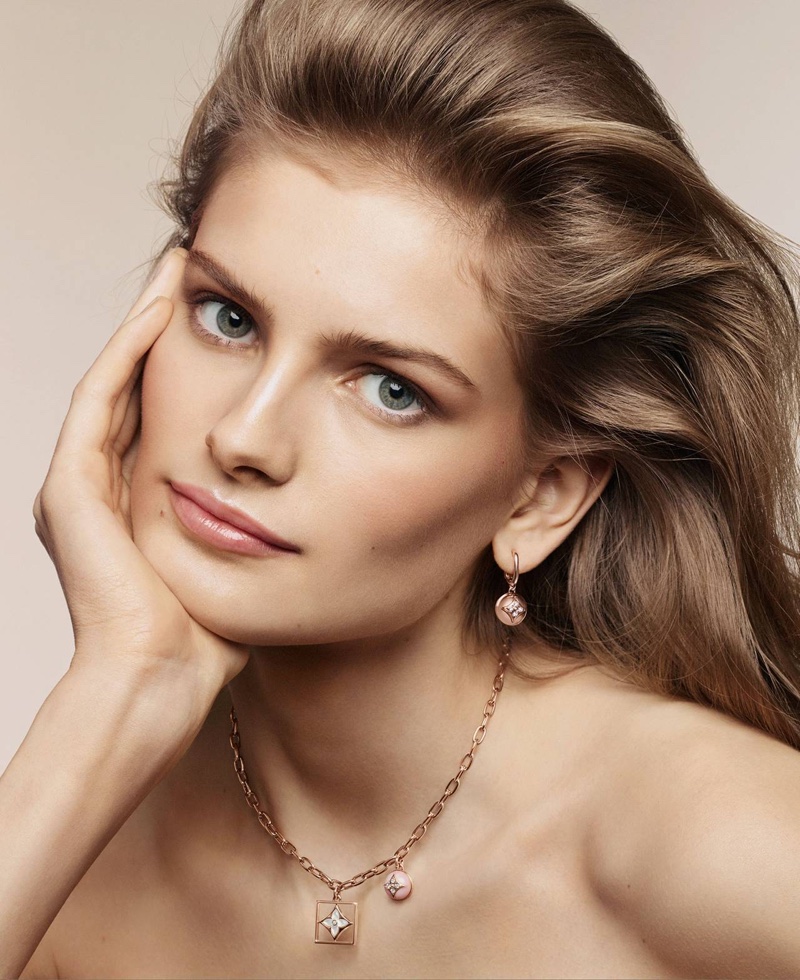 Model Signe Veiteberg appears in Louis Vuitton B. Blossom fine jewelry campaign
