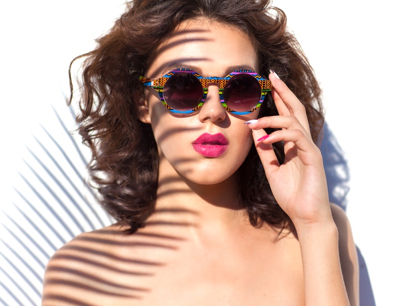 Summer Beauty Makeup Sunglasses Pink Lipstick