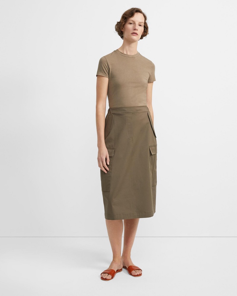 Theory Stretch Chino Cargo Skirt $295