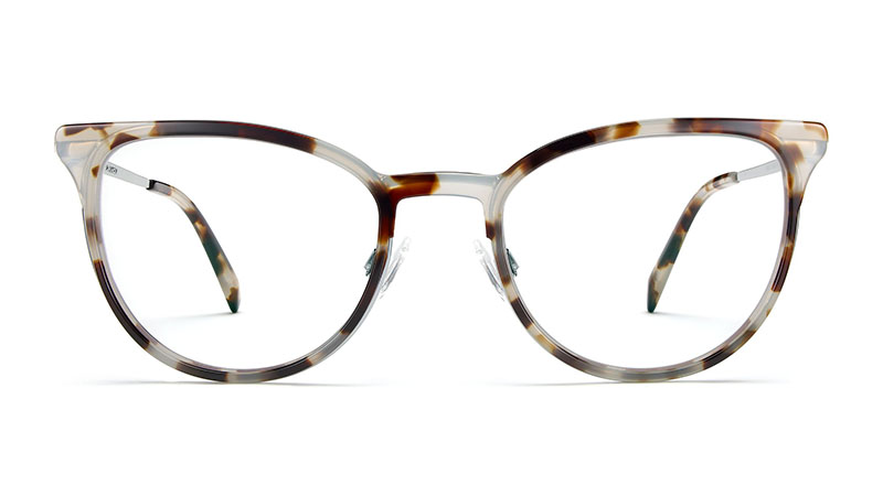 Warby Parker Lindley Glasses in Pearled Tortoise with Lilac Silver $145