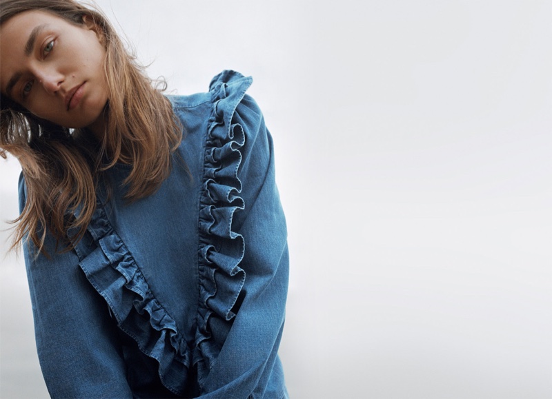 Andreea Diaconu stars in Zara Denim on Denim spring-summer 2019 lookbook