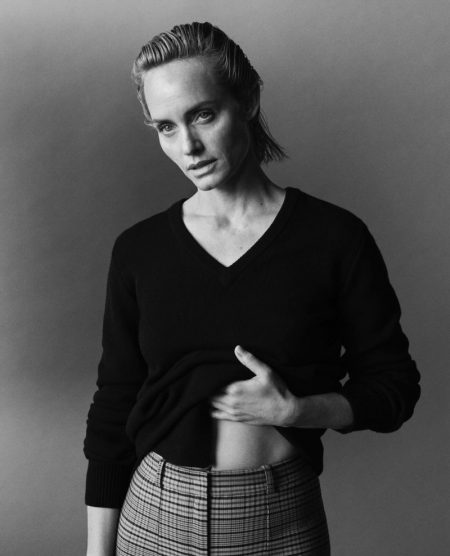 Amber Valletta Models Luxe Knitwear for Sunday Times Style Amber Valletta Models Luxe Knitwear for Sunday Times Style