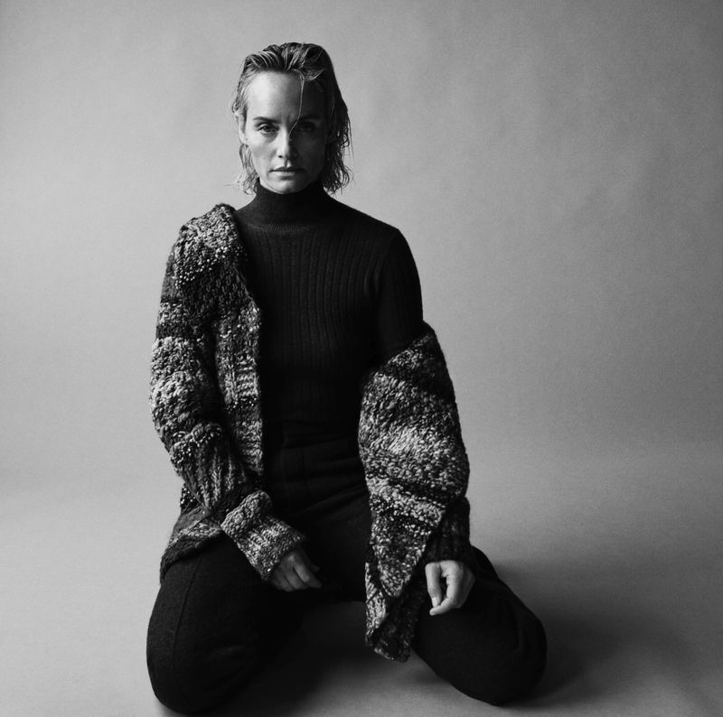 Amber Valletta Models Luxe Knitwear for Sunday Times Style