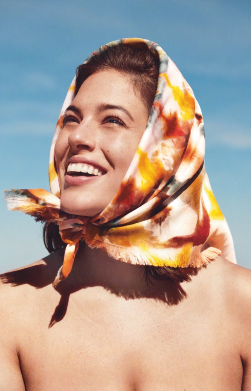 Ashley Graham Wears Retro Swim Style for Harper's Bazaar UK
