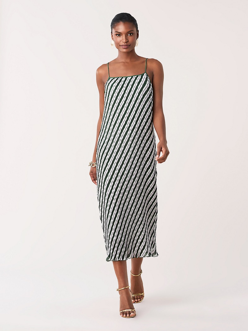 DVF Novalee Pleated Midi Dress $598