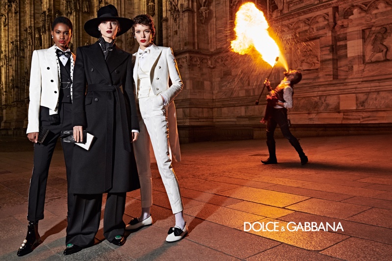 Models suit up in Dolce & Gabbana fall-winter 2019 campaign