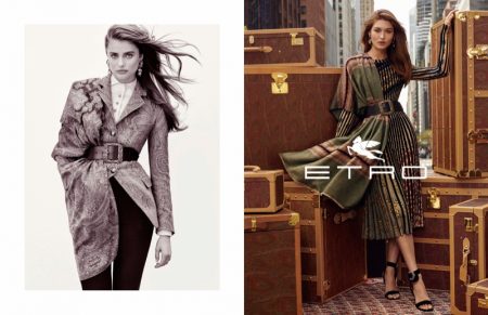 Etro enlists a cast of leading faces including Taylor Hill and Grace Elizabeth for fall 2019 campaign