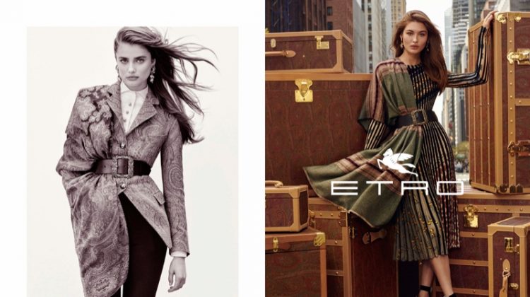 Etro enlists a cast of leading faces including Taylor Hill and Grace Elizabeth for fall 2019 campaign