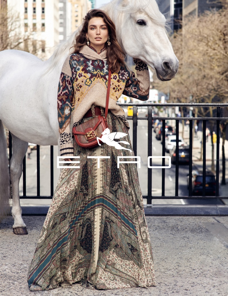 Andreea Diaconu fronts Etro fall-winter 2019 campaign