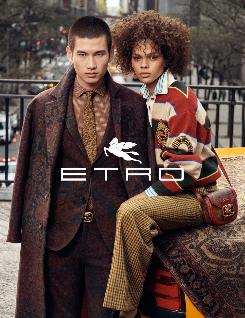 Hiandra Martinez and Kohei Takabatake front Etro fall-winter 2019 campaign