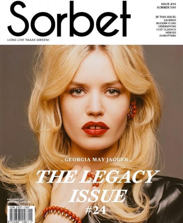 Georgia May Jagger Sorbet Magazine 2019 Cover Fashion Editorial Georgia May Jagger Sorbet Magazine 2019 Cover Fashion Editorial