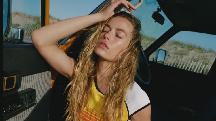 Hannah Ferguson Hits the Road in Solid & Striped x RE/Done Swim