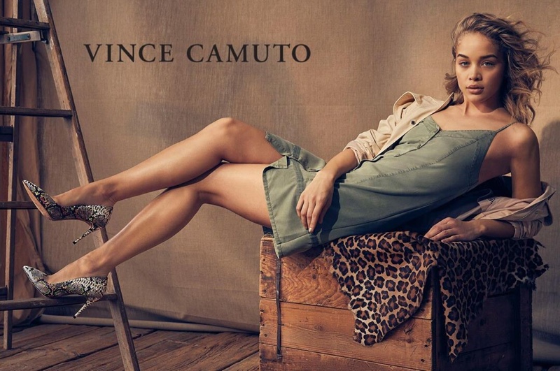 Jasmine Sanders wears pumps in Vince Camuto summer 2019 campaign