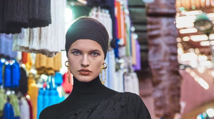 Julia Van Os Wears Chic Market Fashions for Vogue Japan