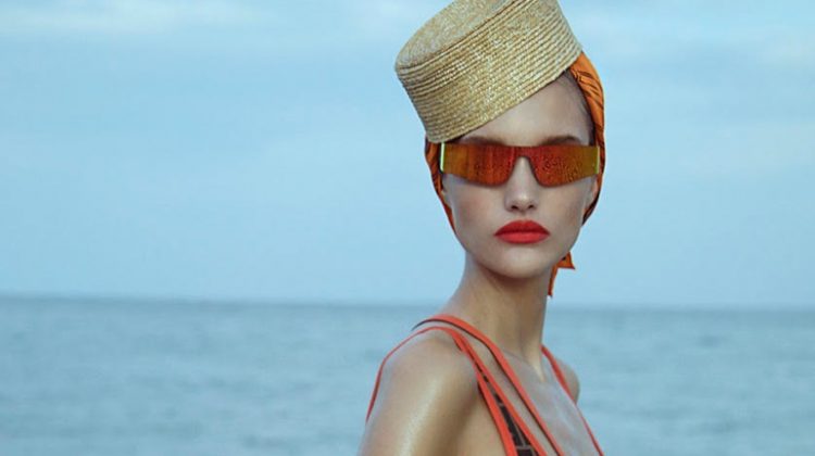 Kinga Trojan Hits the Beach in Cool Swimwear for InStyle Germany