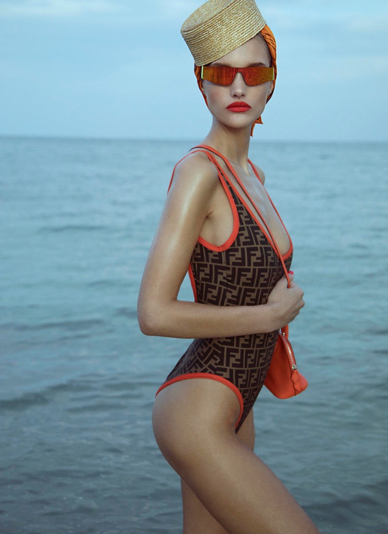 Kinga Trojan Hits the Beach in Cool Swimwear for InStyle Germany