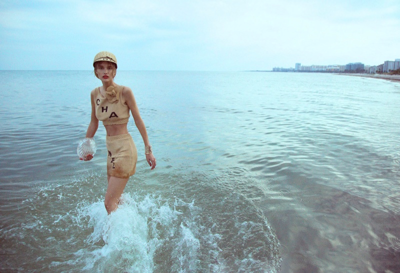 Kinga Trojan Hits the Beach in Cool Swimwear for InStyle Germany