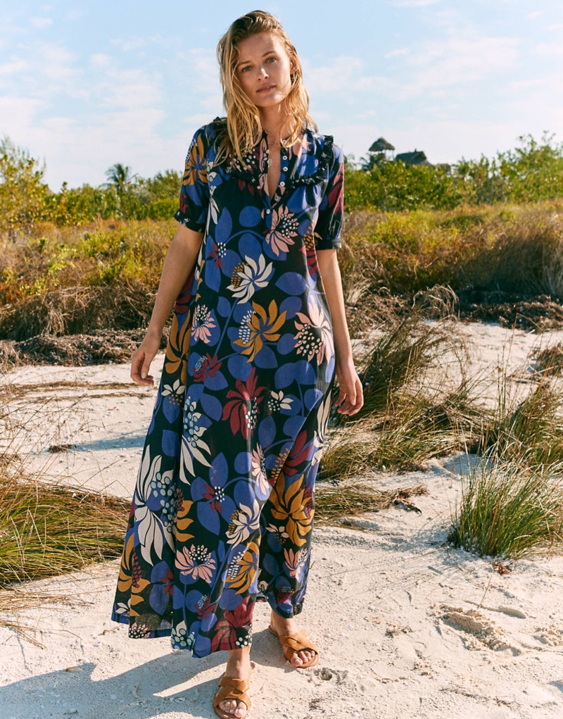 Madewell Warm Float Maxi Dress $550 and The Jamie Knotted Slide Sandal $98