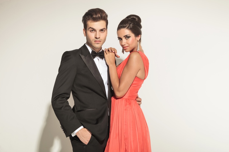 Man Tuxedo Woman Dress Models