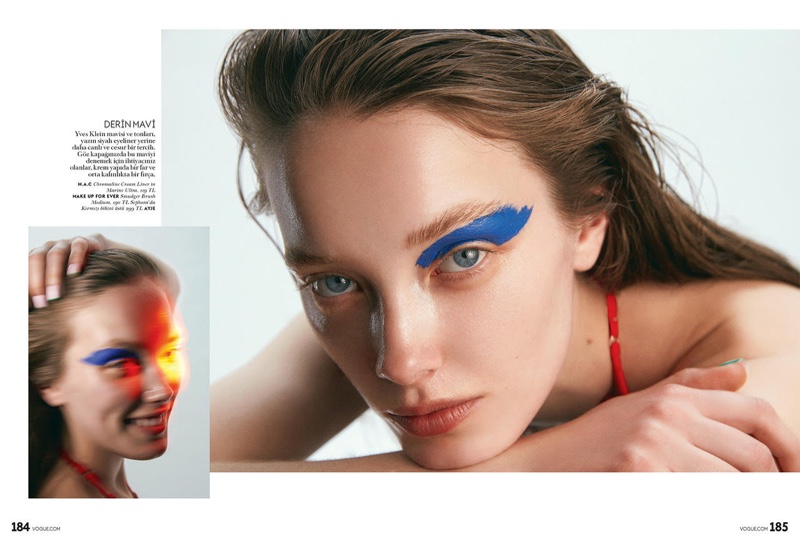 Mildred Gustafsson Models Bold Beauty Looks for Vogue Turkey