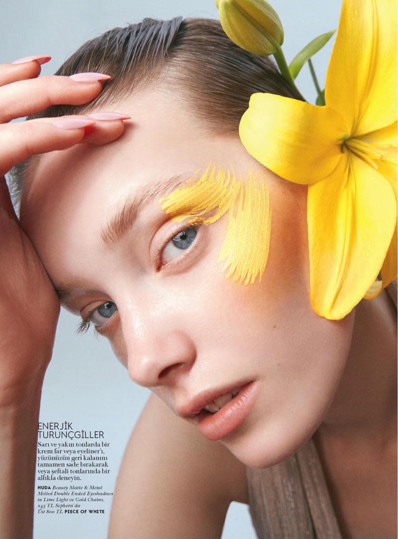 Mildred Gustafsson Models Bold Beauty Looks for Vogue Turkey