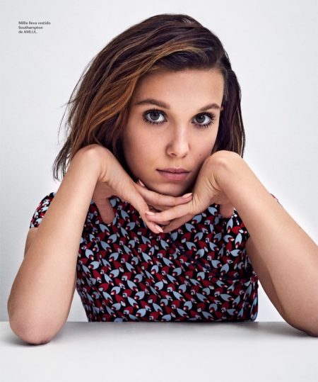 Millie Bobby Brown Wears Trendy Styles for S Moda Millie Bobby Brown models a Amlul dress