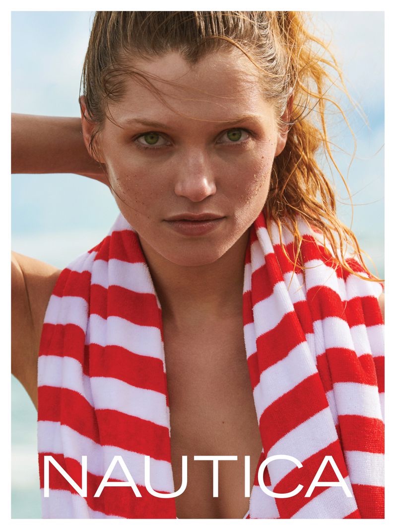 Hana Jirickova wears stripes in Nautica summer 2019 campaign