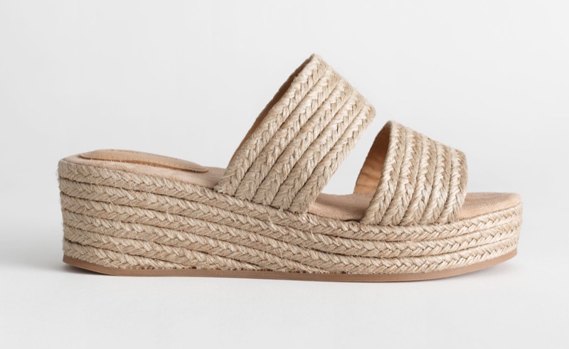 & Other Stories Duo Strap Woven Jute Wedges $79