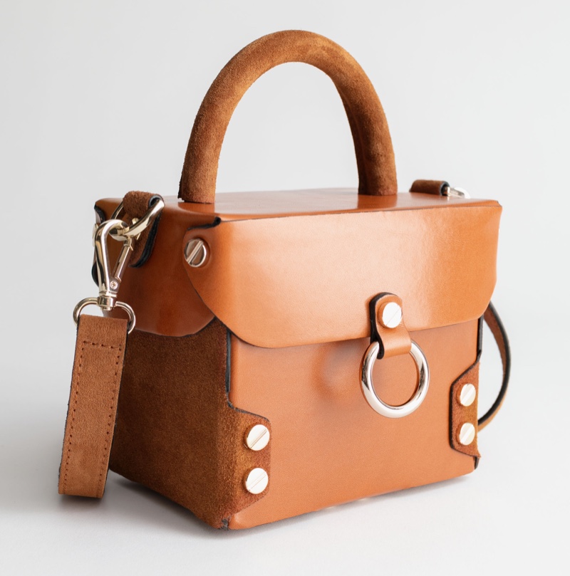& Other Stories Structured Leather Suede Box Bag $149