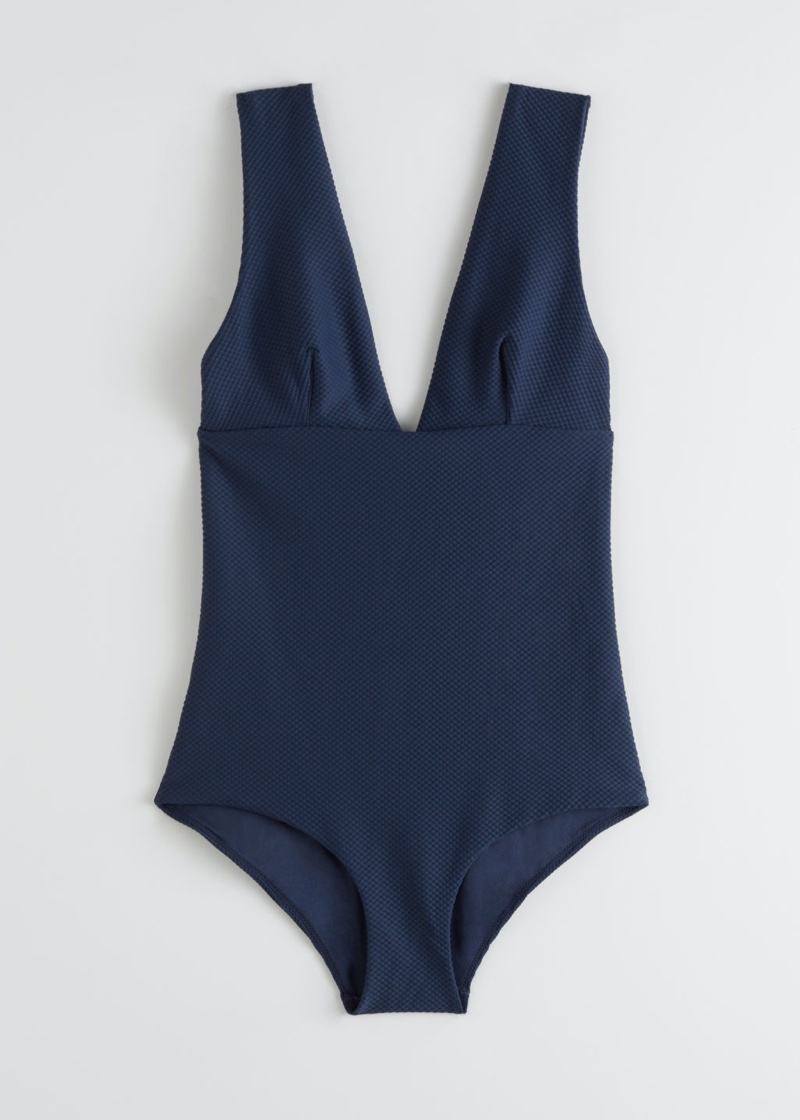 & Other Stories V-Cut Swimsuit in Navy $69
