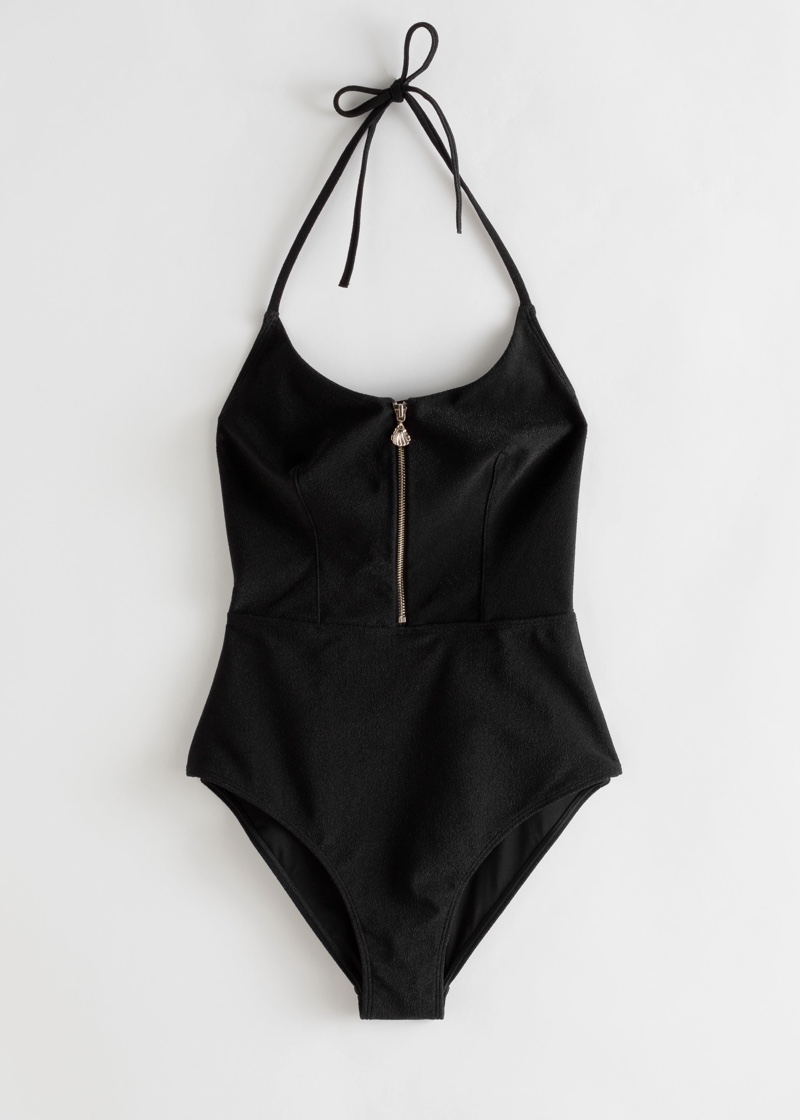 & Other Stories Zipper Halter Swimsuit $59